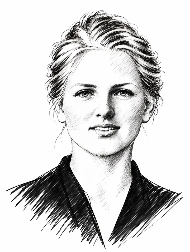 Martha, Federzeichnung, Brustbild